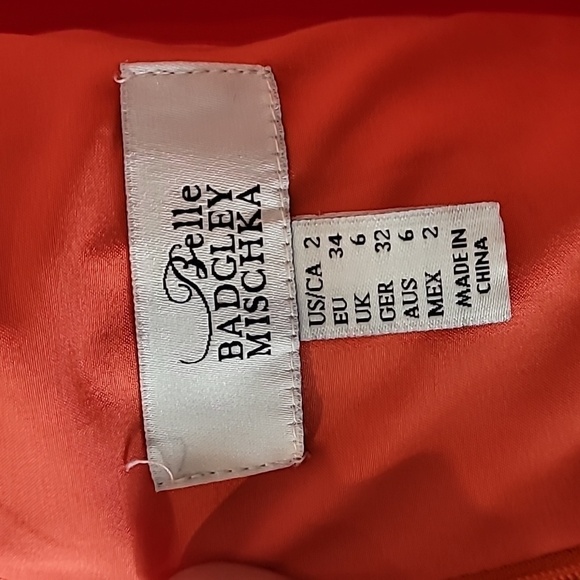 Belle Badgley Mischka Nikki Cocktail Dress Size 2 Red Fit Flare Satin Mini Forma - Picture 8 of 12